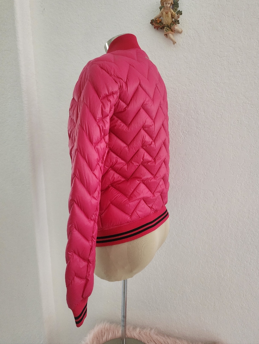 ARMANI EXCHANGE | Fuchsia Quilted Bomber Jacket - Women - Picture 7 of 12